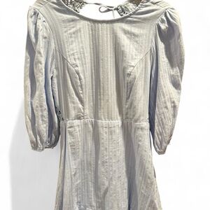 SHEIN light blue linen mini dress